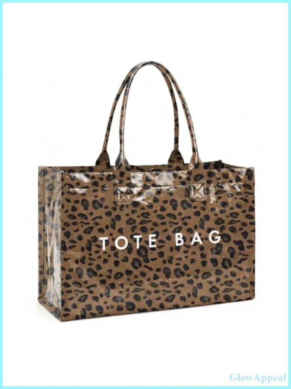 PVC Tote Bag for Women Large Work Tote Purse Letter Print Shoulder Bag Hobo